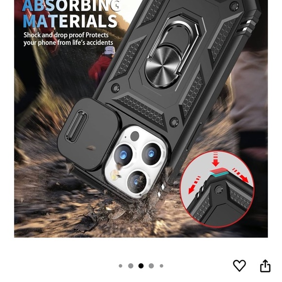 iPhone 14 Pro Max Black Rugged Phone Case with Kickstand - Picture 9 of 11